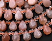 Natural Silvery Peach Moonstone Briolette Teardrop Beads Good for Earr –  Intrinsic Trading