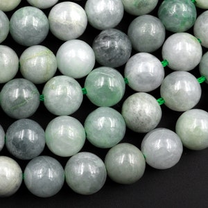 Natural Burma Green Jade 4mm 6mm 8mm Smooth Round Beads Real Genuine Natural Green Jade 15.5&quot; Strand