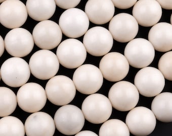 Natural Ivory Jade Round Beads 6mm 8mm 10mm Creamy Ivory White Natural Jade Beads 15.5" Strand