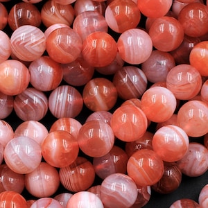 Extremely Rare AAA Natural Moroccan Red Banded Agate 4mm 6mm 8mm 10mm Round Bead 15.5 Strand image 2