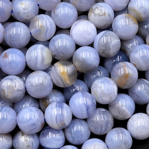 Natural Blue Lace Agate Beads 4mm 6mm 8mm 10mm Round Beads 15.5&quot; Strand