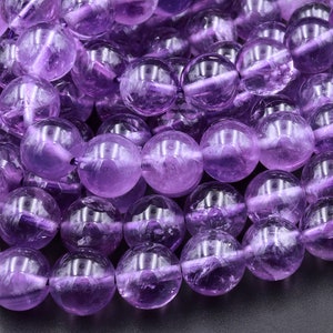 Natural Amethyst 4mm 5mm 6mm 8mm 10mm Round Beads Superior AA Grade High Quality Polished Rich Purple Spheres Gemstone Beads 15.5 Strand image 3
