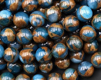 Impression Jasper Smooth Round Beads 4mm 6mm 8mm 10mm Aka Copper Turquoise Jasper 15.5" Strand