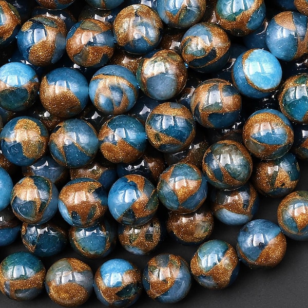 Impression Jasper Smooth Round Beads 4mm 6mm 8mm 10mm Aka Copper Turquoise Jasper 15.5" Strand
