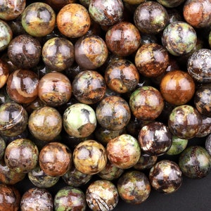 Natural Australian Green Opal 6mm 8mm 10mm Round Beads 15.5&quot; Strand