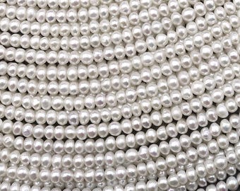 Genuine White Freshwater Pearl 3mm Rondelle Beads 15.5" Strand