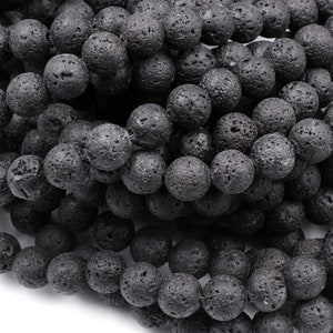 Natural Lava Beads 4mm 6mm 8mm 10mm 12mm Round 15.5 Strand image 2