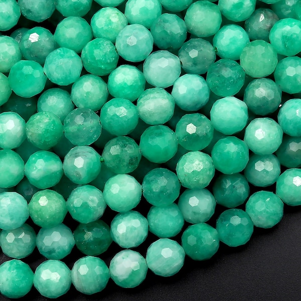 AAA Echte Natürliche Grün Smaragd Edelstein Facettiert 4mm 6mm 8mm runde Perlen Edelstein aus Kolumbien kann Birthstone 15,5 "Strang