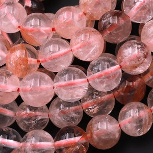 Natural Red Hematoid Lepidocrocite Quartz 6mm 8mm 10mm Round Beads Rare Red Quartz Crystal Translucent Stone From Madagascar Strand