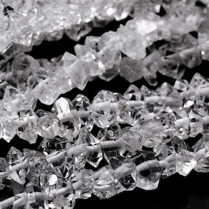 AAA Grade Super Clear Natural Herkimer Diamond Quartz Beads 4mm 6mm 8mm 10mm 12mm Double Pointed Quartz 16" Strand