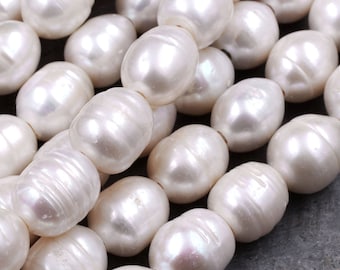 big hole pearl Large Hole 10mm-11mm Potato Pearls with 2mm hole 2mm hole pearl large holed pearls pearls for leather leather and pearls
