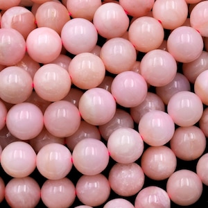 AA Natural Peruvian Soft Pink Opal 6mm 8mm 10mm 12mm 14mm Smooth Round Beads Gemstone 15.5&quot; Strand