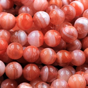 Extremely Rare! AAA Natural Moroccan Red Banded Agate 4mm 6mm 8mm 10mm Round Bead 15.5" Strand