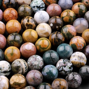 Natural Ocean Jasper Round Beads 4mm 6mm 8mm 10mm 12mm High Quality Round Beads 15.5&quot; Strand