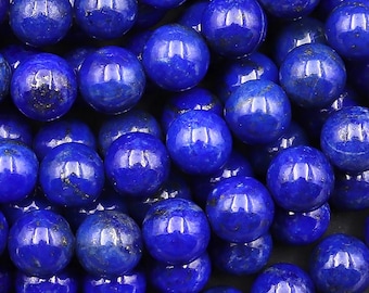 AAA+ Natural Blue Lapis 4mm 6mm 8mm Round Beads 15.5" Strand