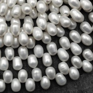 Genuine White Freshwater Teardrop Pearl Top Side Drilled 6mm 15.5&quot; Strand