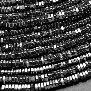 Natural Black Hematite Hexagon Beads Center Drilled Faceted Spacers 2mm 3mm 4mm 6mm 15.5" Strand