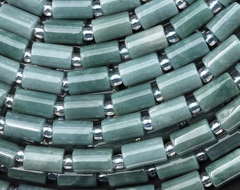 AAA Natural Guatemalan Jade Smooth Tube Beads 5x8mm 15.5" Strand