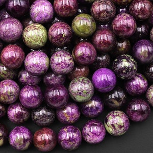 AAA Natural Purple Atlantisite Stichtite Beads 9mm 10mm 11mm 15.5&quot; Strand