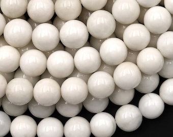 Natural Ivory White Moonstone 4mm 6mm 8mm 10mm 12mm Round Beads 15.5" Strand