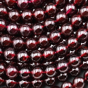 AAA+ Natural Red Garnet 3mm 4mm 5mm 6mm 7mm Round Beads 15.5&quot; Strand