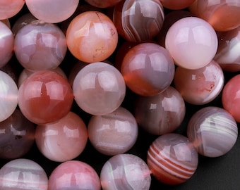 Natural Red Botswana Agate 6mm 8mm 10mm 12mm Round Beads 15.5" Strand