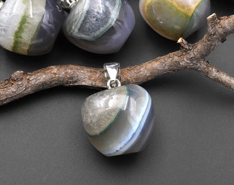 Natural Phantom Quartz Apple Pendant Gemstone Crystal Focal Bead