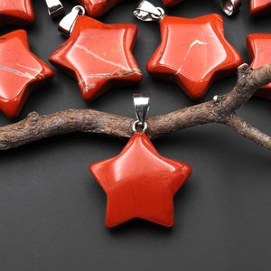 Natural Red River Jasper Pendant Gemstone Star