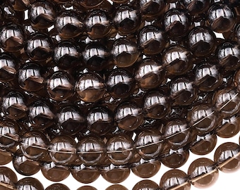 AAA Natural Smoky Quartz Round Beads 4mm 6mm 8mm 10mm 12mm Real Natural Quartz High Quality Gemstone 15.5" Strand