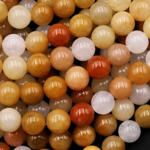 Natural Yellow Aventurine 4mm 6mm 8mm 10mm Round Beads 15.5&quot; Strand