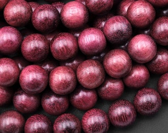 Natural Purple Heart Wood Beads 4mm 6mm 8mm 10mm 12mm Great For Mala Prayer Meditation Therapy 15.5" Strand