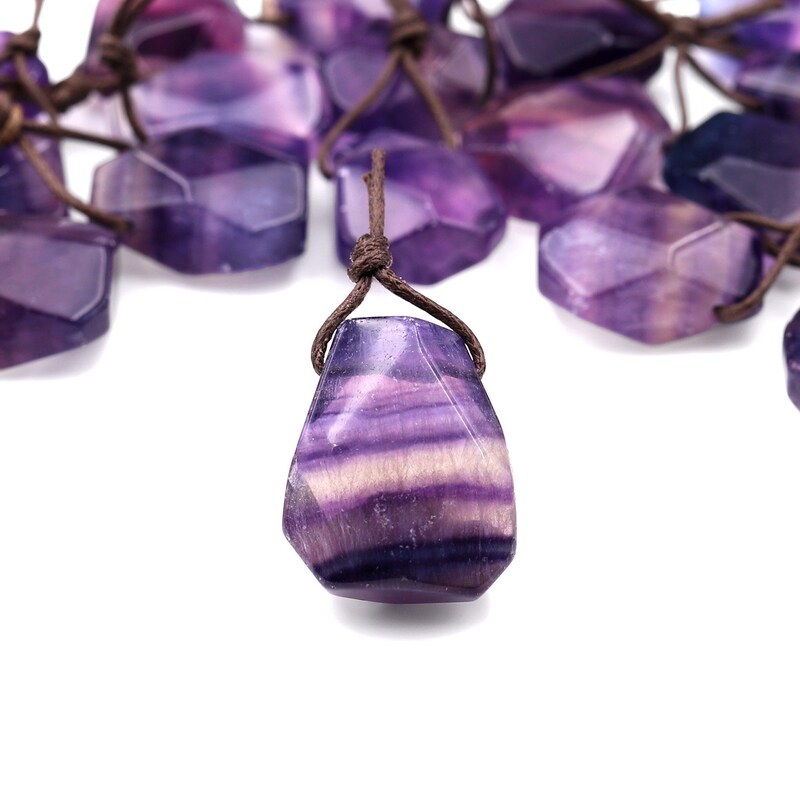411G Purple Fluorite Crystal Teardrop Point