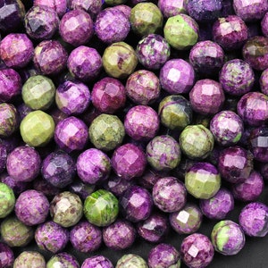 AAA Faceted Natural Purple Atlantisite Stichtite Round Beads 6mm 7mm 8mm 9mm 15.5&quot; Strand