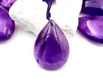Colgante de lágrima de amatista morada natural AAA con piedra preciosa perforada