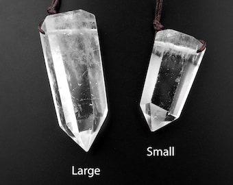 Natürlicher Bergkristall Anhänger Top Side gebohrter Punkt Turm Pendel Edelstein Kristall Fokal Bead