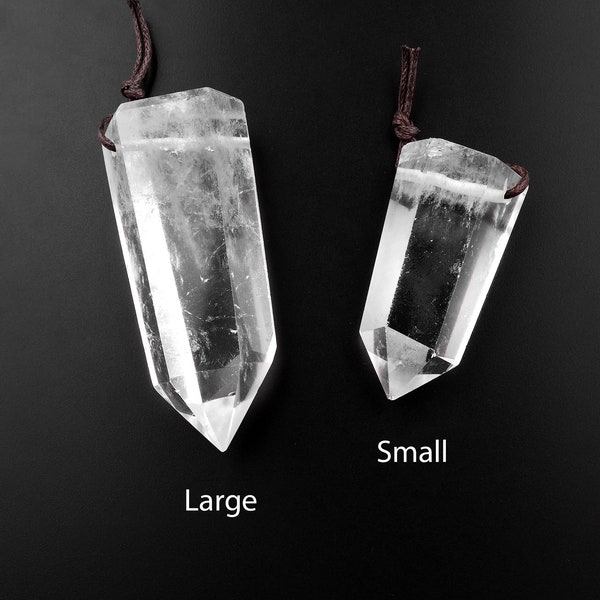 Natural Rock Quartz Pendant Top Side Drilled Point Tower Pendulum Gemstone Crystal Focal Bead