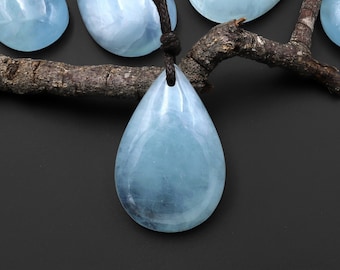 Durchscheinend Blauer Aquamarin Teardrop Anhänger Edelstein