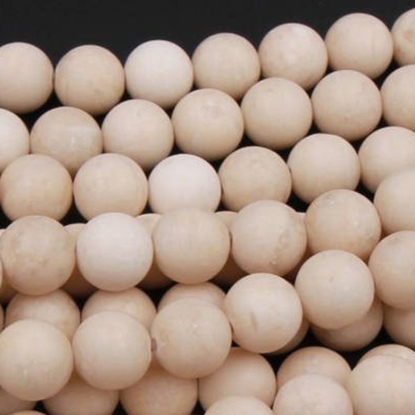 Matte Natural Fossil Jasper River Stone 4mm 6mm 8mm 10mm Round Beads 15.5" Strand