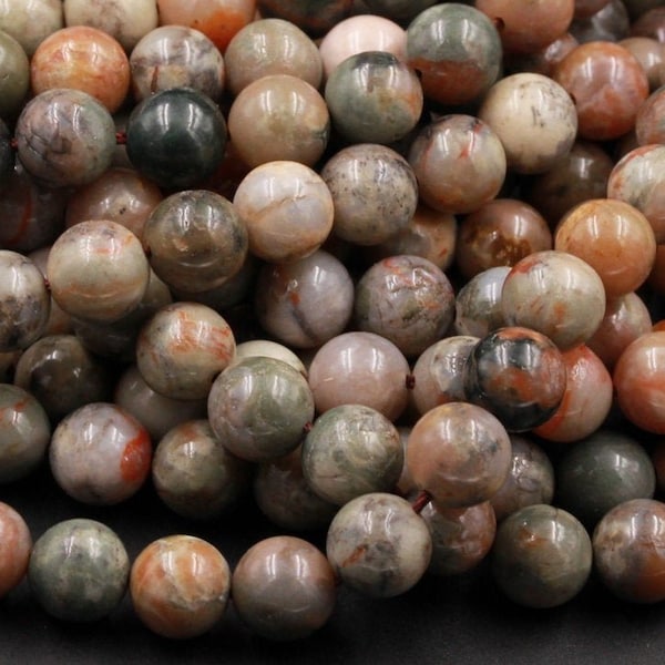 Dinosaur Coprolite Beads Dinosaur Dung Beads 4mm Round 6mm Round 8mm Round 10mm Round Beads Organic Fossilized Poop  15.5" Strand