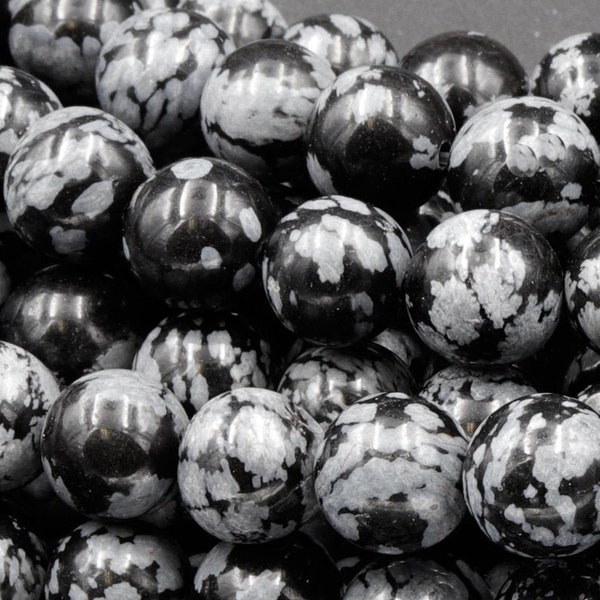 Natural Snowflake Obsidian Beads 4mm 6mm 8mm 10mm Gemstone Round Beads 15.5" Strand