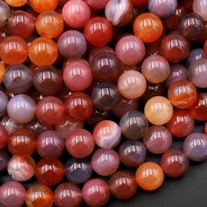 Rare Natural Swazi African Red Agate Round Beads 6mm 8mm 10mm 12mm from Mozambique 15.5" Strand