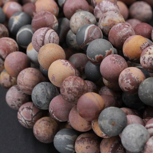 Matte Sonora Dendritic Rhyolite 6mm Round Beads 8mm Round Beads Matte High Quality Rare Jasper 15.5" Strand