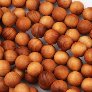 Real Natural Golden Sandalwood Beads 4mm 6mm 8mm 10mm 12mm 14mm Aromatic Pure Wood Great For Mala Prayer Meditation Therapy 15.5&quot; Strand