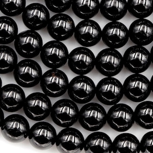 A+ Genuine Natural Black Tourmaline Beads 4mm 6mm 8mm 10mm 12mm Round Beads High Quality Black Gemstone Full 15.5" Strand