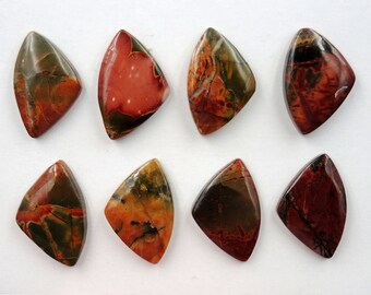 Red Creek Jasper Undrilled Multicolored Oval Natural Stone Cabochon Cab C171
