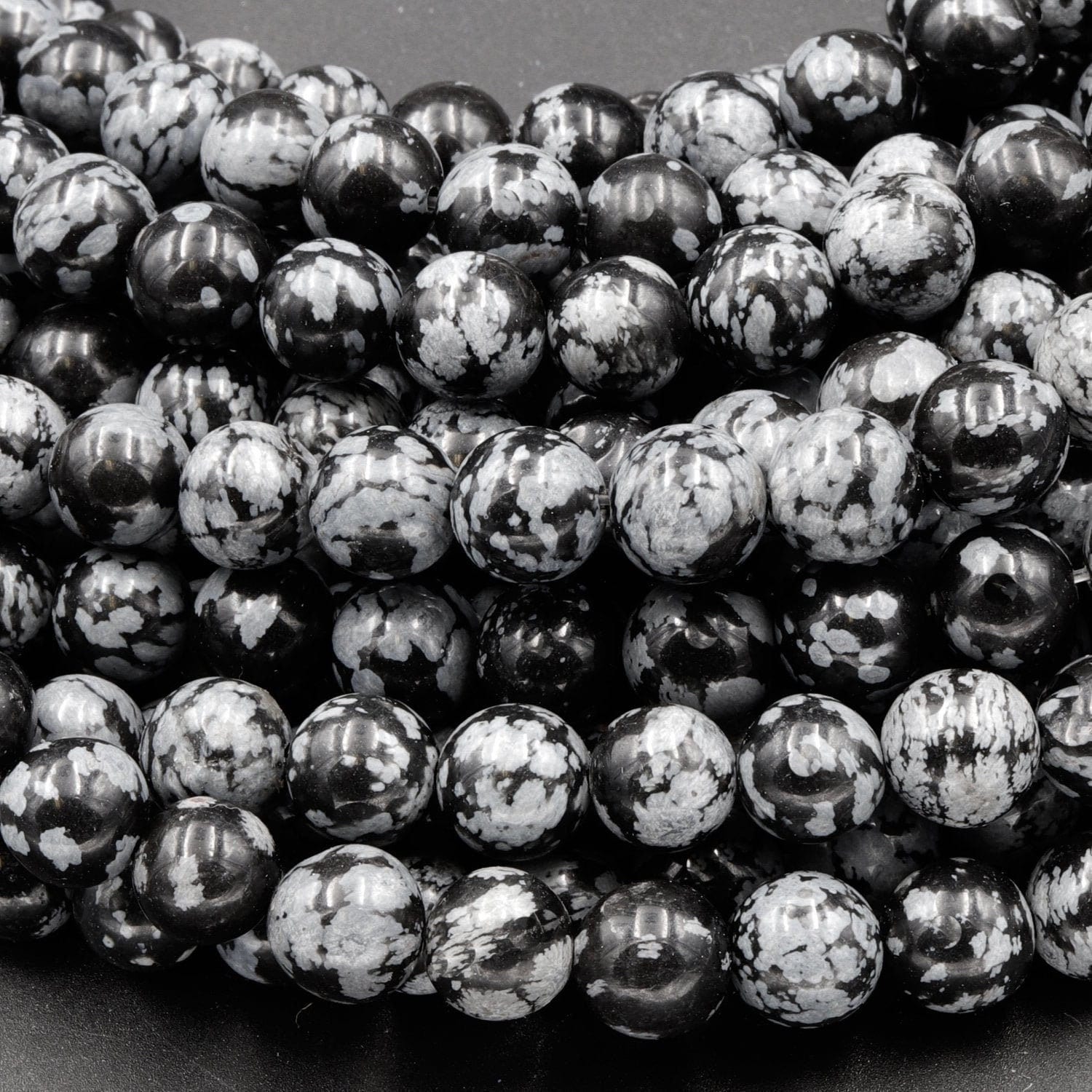 Natural Snowflake Obsidian Beads 4mm 6mm 8mm 10mm Gemstone Round