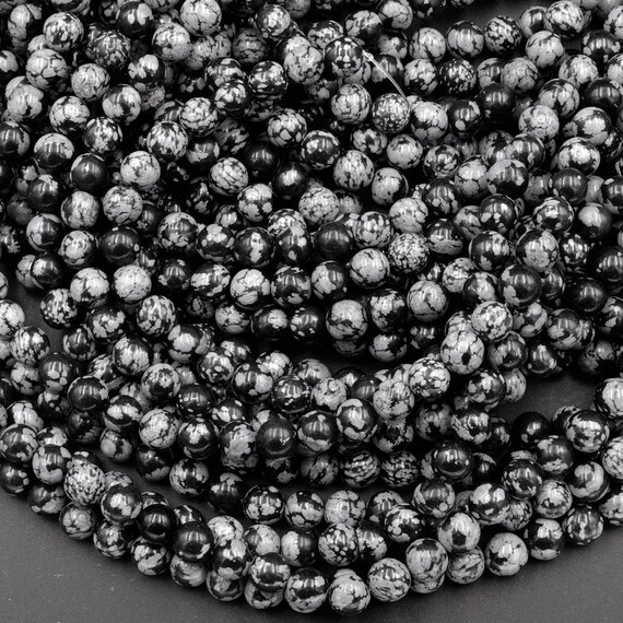 Natural Snowflake Obsidian Beads 4mm 6mm 8mm 10mm Gemstone Round
