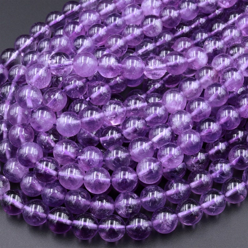 Natural Amethyst 4mm 5mm 6mm 8mm 10mm Round Beads Superior AA Grade High Quality Polished Rich Purple Spheres Gemstone Beads 15.5 Strand image 1