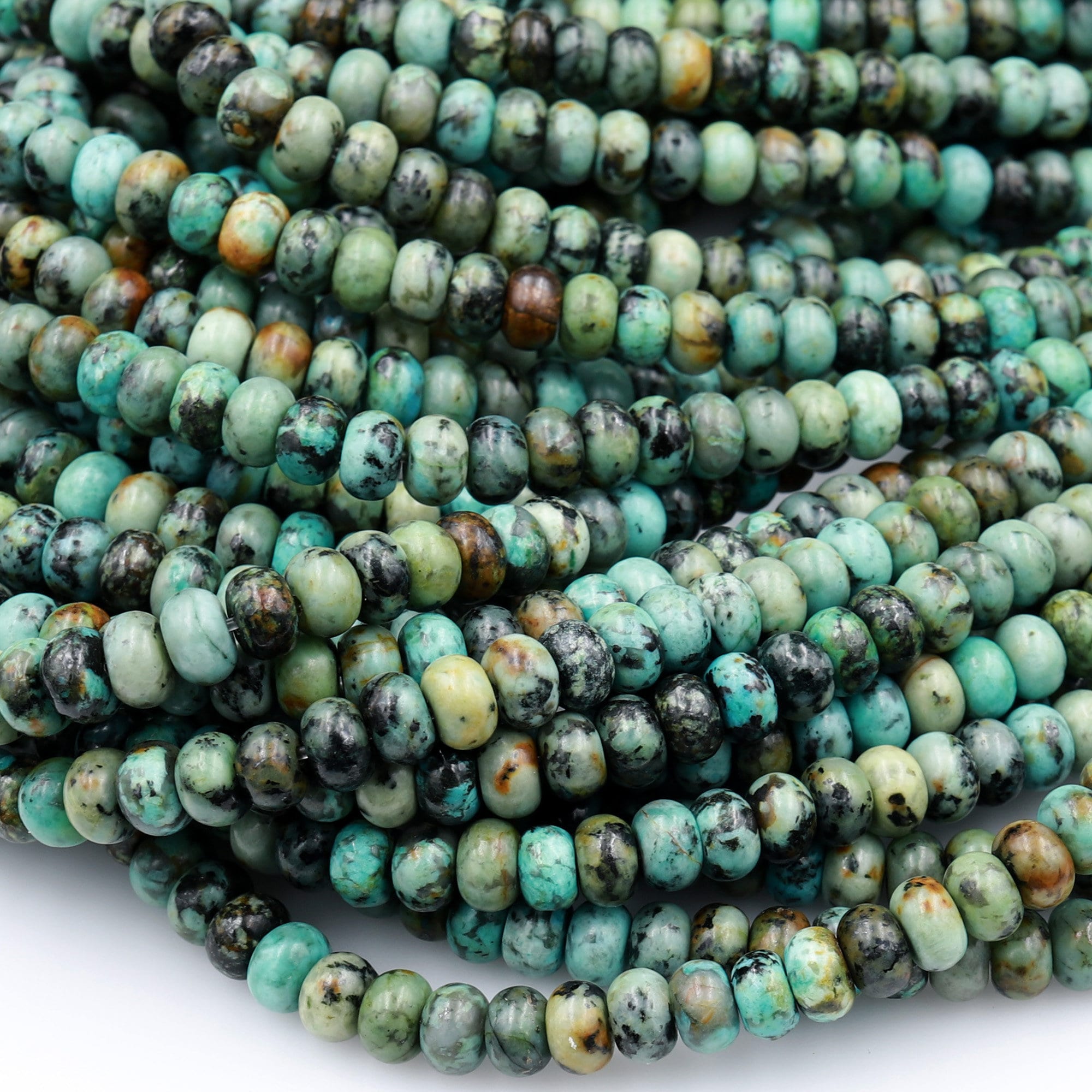 Perline Naturali Turchesi Lisce Blu Howle Perle Di Pietra - Foto 5