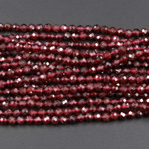 RARE!-Rhodolite Garnet Faceted Cube Beads-3.5mm avg. size - A Grain of Sand